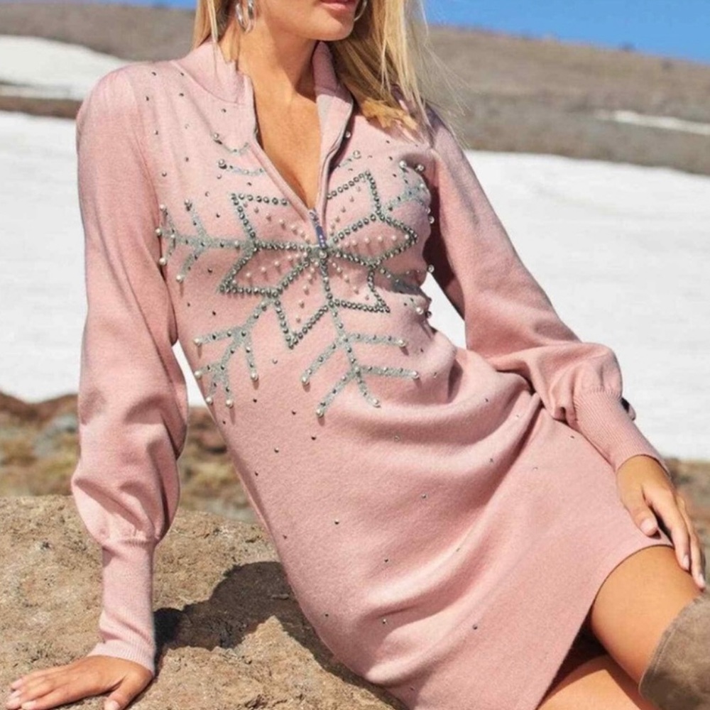 Boston Proper Snowflake Sweater Dress ~ Perfect Holiday Dress!